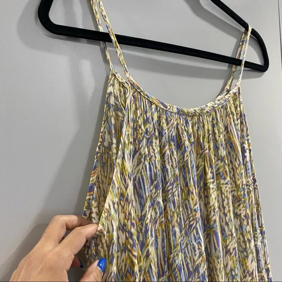 Final Touch Maxi Shift Dress Rayon Blue Orange Multi Medium - Picture 3 of 8